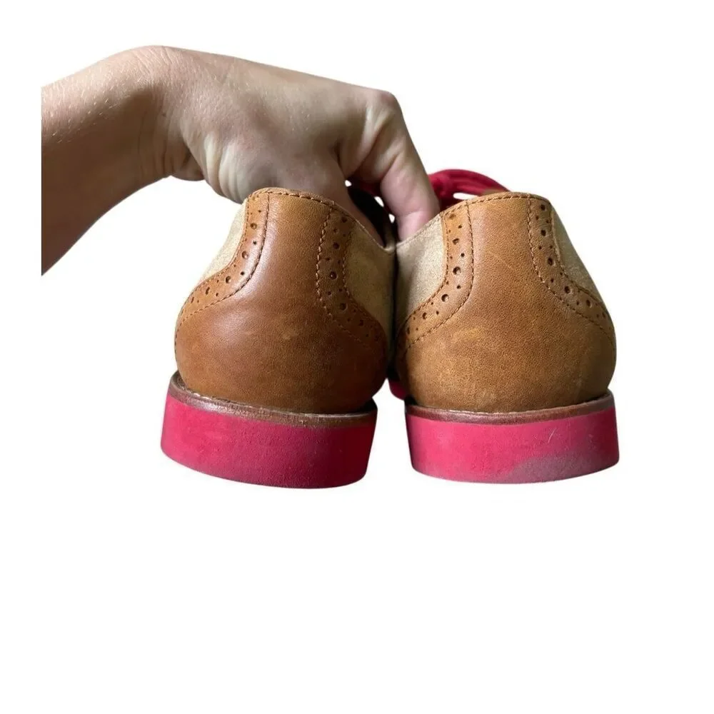 UGG Leather Colorblock Pattern Oxford Brown Suede leather Lace Up Dress Shoes si